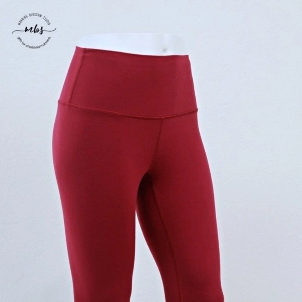 Lululemon‎ High Rise Full Length Fitted Stretch Leggings Red Women 6